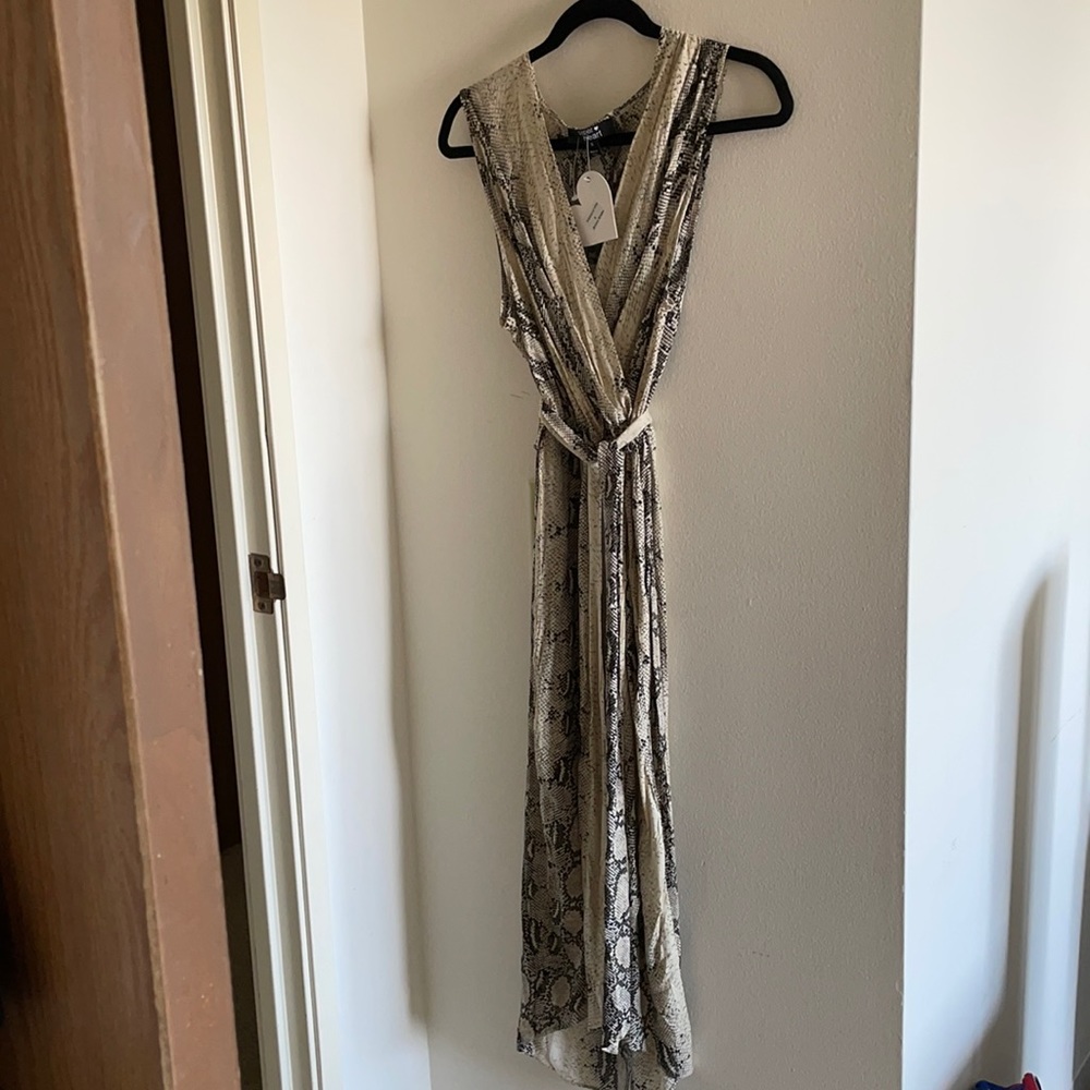 Python Print Dress with Waist Tie